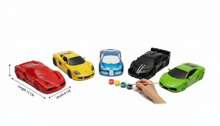 Seturi creative pictura - Set 5 Mașini Sport 3D din Ipsos pentru Pictat – Detalii Realiste