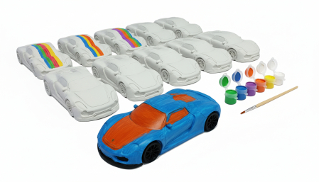 Seturi pentru grupuri si petreceri - Set creativ petrecere si grupuri copii – Pictura pe masini 3D din ipsos