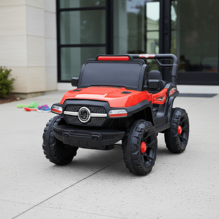 Masina electrica pentru copii 2-9 ani, 12V, 380W, cu telecomanda, MP3, lumini si sunete, rosu [2]