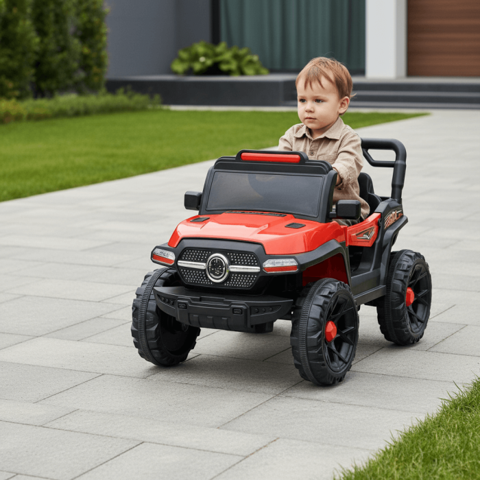 Masina electrica pentru copii 2-9 ani, 12V, 380W, cu telecomanda, MP3, lumini si sunete, rosu [5]