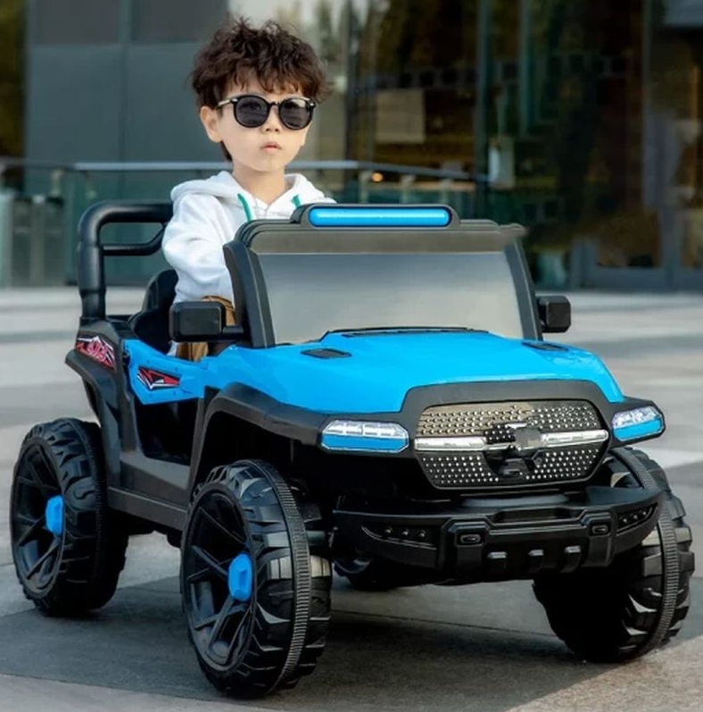 Masina electrica pentru copii 2-9 ani, 12V, 380W, cu telecomanda, MP3, lumini si sunete, albastru [2]