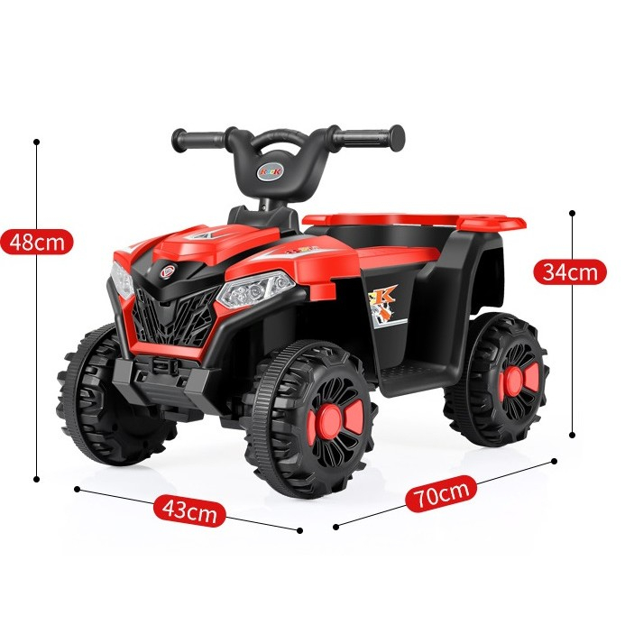 ATV pentru copii cu acumulator, sistem anti-rasturnare, sistem de lumini si sunet, 2-5 Ani, 70 x 43 x 48 cm, Rosu [9]