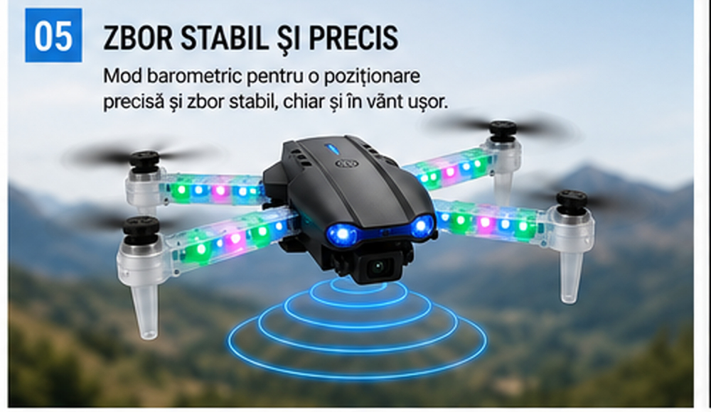 Mini Drona Pliabila Light Edition cu Camera Duala HD, Wi-Fi FPV si 2 Baterii – Raza de Control de pana la 100 m [6]