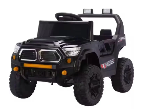 Masini electrice pentru copii - Masina electrica copii Jeep 4x4, cu telecomanda, Bluetooth si muzica, lumina, dimensiuni 85×61×54 cm, Negru