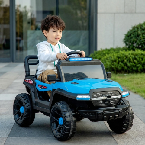 Masina electrica pentru copii 2-9 ani, 12V, 380W, cu telecomanda, MP3, lumini si sunete, albastru [6]