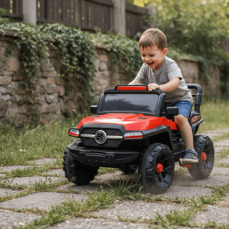 Masina electrica pentru copii 2-9 ani, 12V, 380W, cu telecomanda, MP3, lumini si sunete, rosu [3]