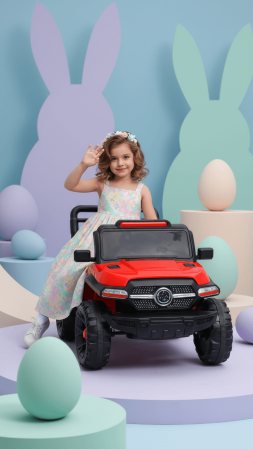 Masina electrica pentru copii 2-9 ani, 12V, 380W, cu telecomanda, MP3, lumini si sunete, rosu [7]