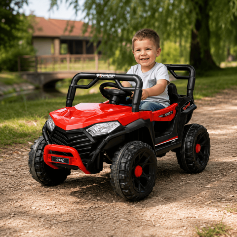 Masina electrica pentru copii tip Jeep, MP3, lumini si sunete, rosu [1]
