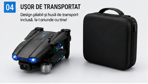 Mini Drona Pliabila Light Edition cu Camera Duala HD, Wi-Fi FPV si 2 Baterii – Raza de Control de pana la 100 m [4]