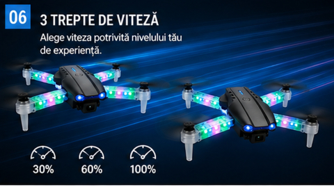 Mini Drona Pliabila Light Edition cu Camera Duala HD, Wi-Fi FPV si 2 Baterii – Raza de Control de pana la 100 m [6]
