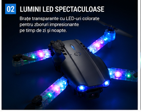 Mini Drona Pliabila Light Edition cu Camera Duala HD, Wi-Fi FPV si 2 Baterii – Raza de Control de pana la 100 m [2]