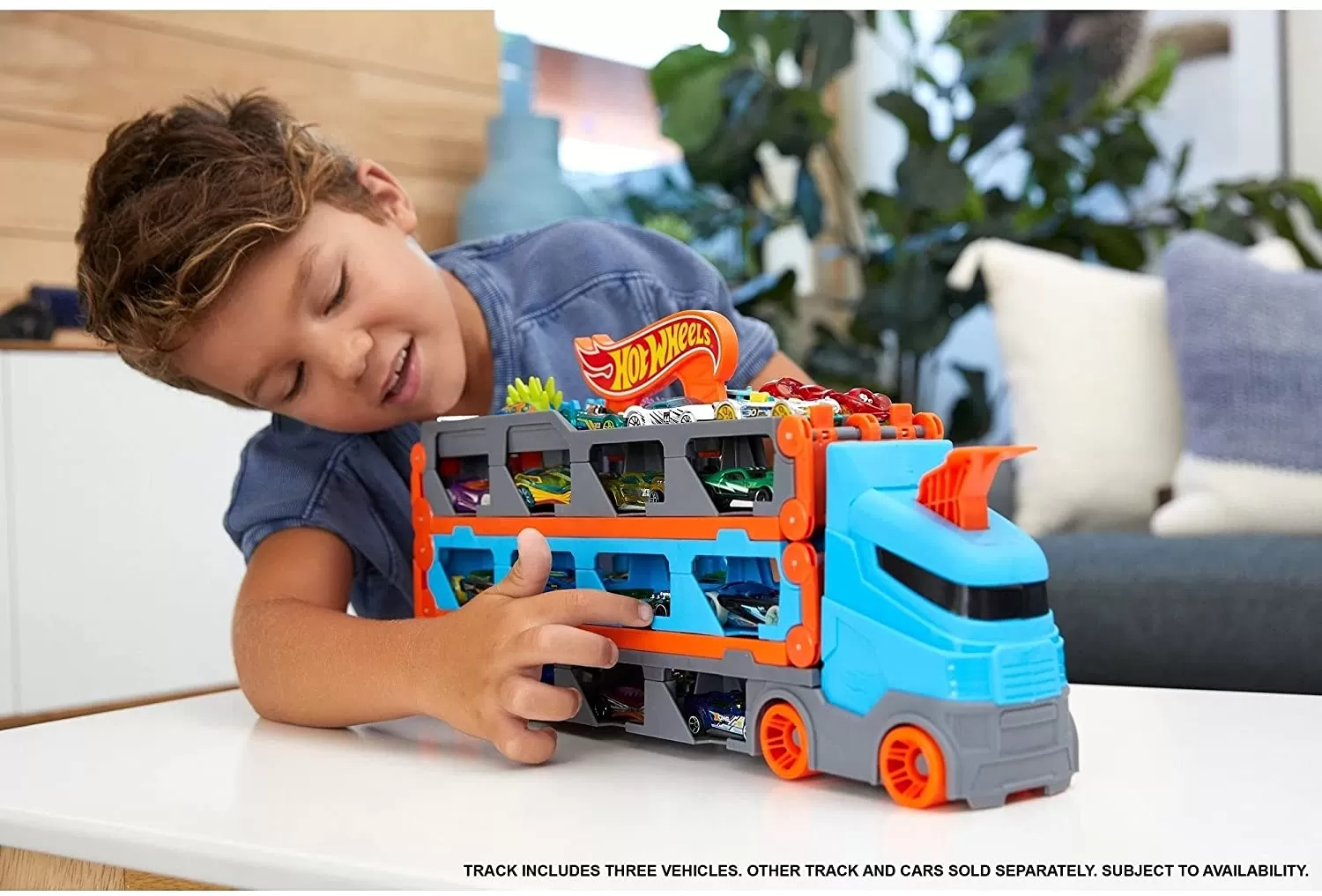 Hot Wheels 2in1 Mega Transportator Masini Pista [6]