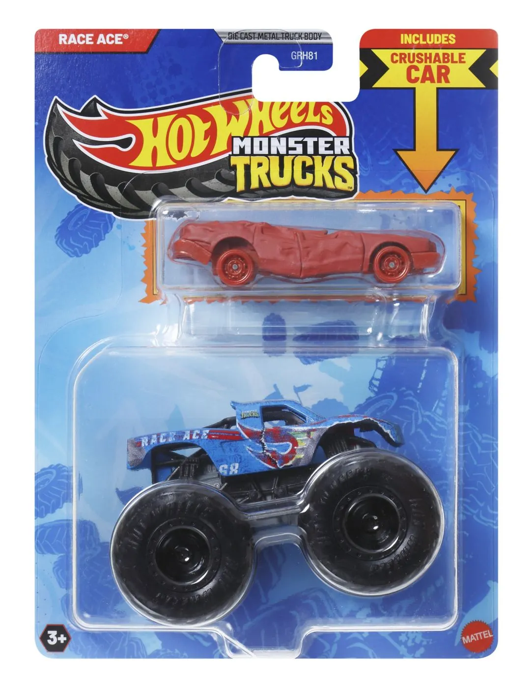 Hot Wheels Monster Truck Si Masinuta Metalica Race Ace [1]