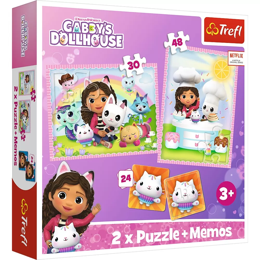 Puzzle Trefl 2in1 MEMO Gabby's Dollhouse Gabi Si Prietenii Ei [1]