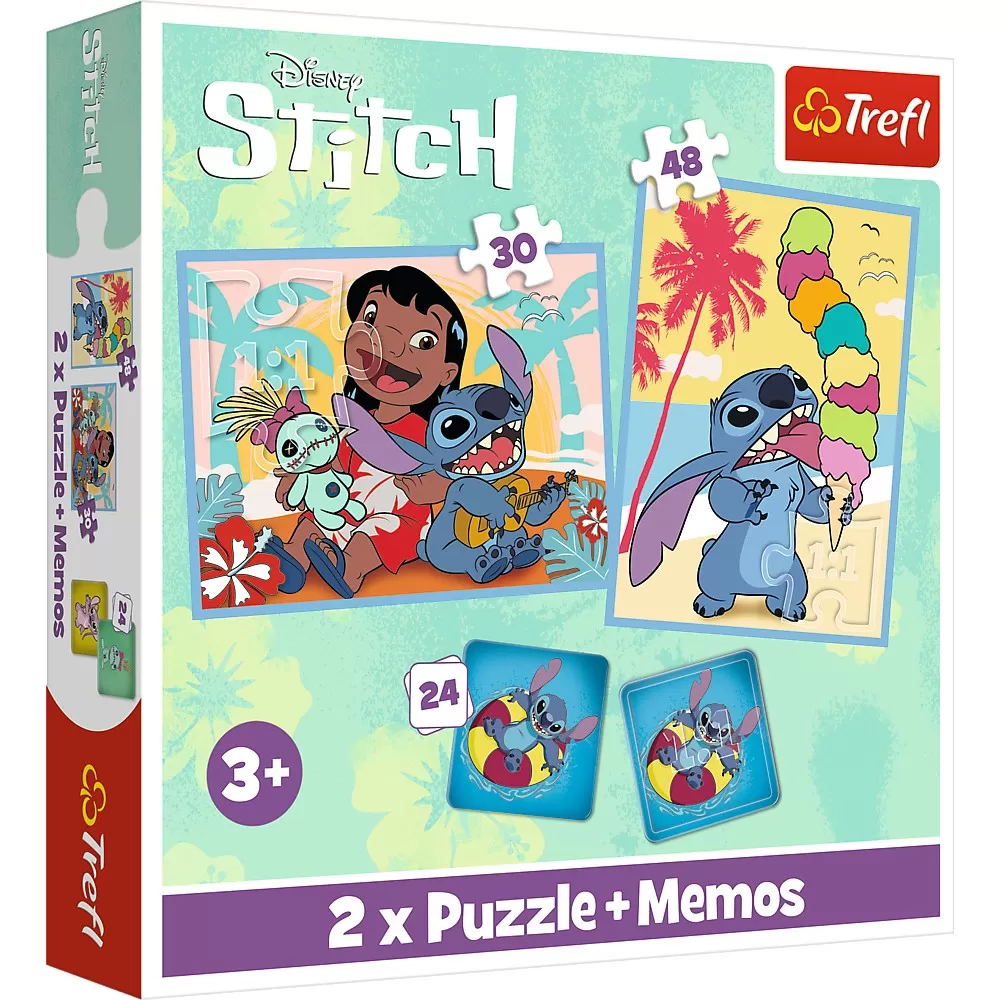 Puzzle Trefl 2in1 MEMO Moomin Disney Stitch Lilo [1]