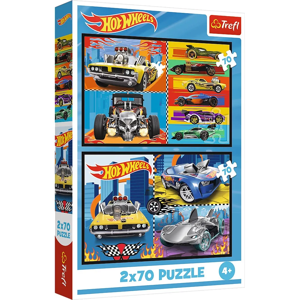 Puzzle Trefl 2x70 Hot Wheels Masini [1]