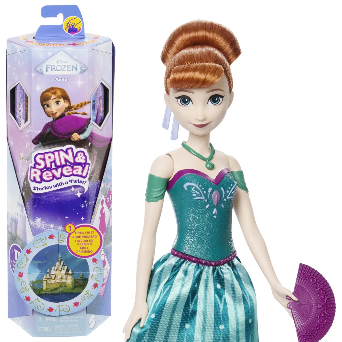 Papusa ANNA Cu Evantai Disney Frozen Spin And Reveal [7]
