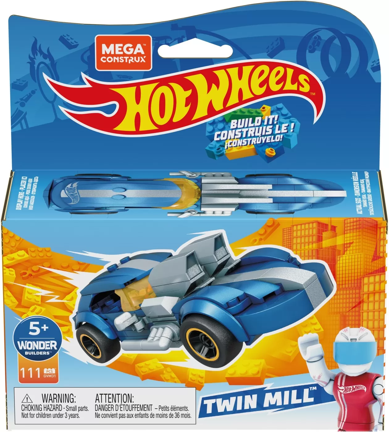 Masinute, Motociclete, Elicoptere, Avioane, Roboti - Hot Wheels Mega Masinuta Construibila Twin Mill