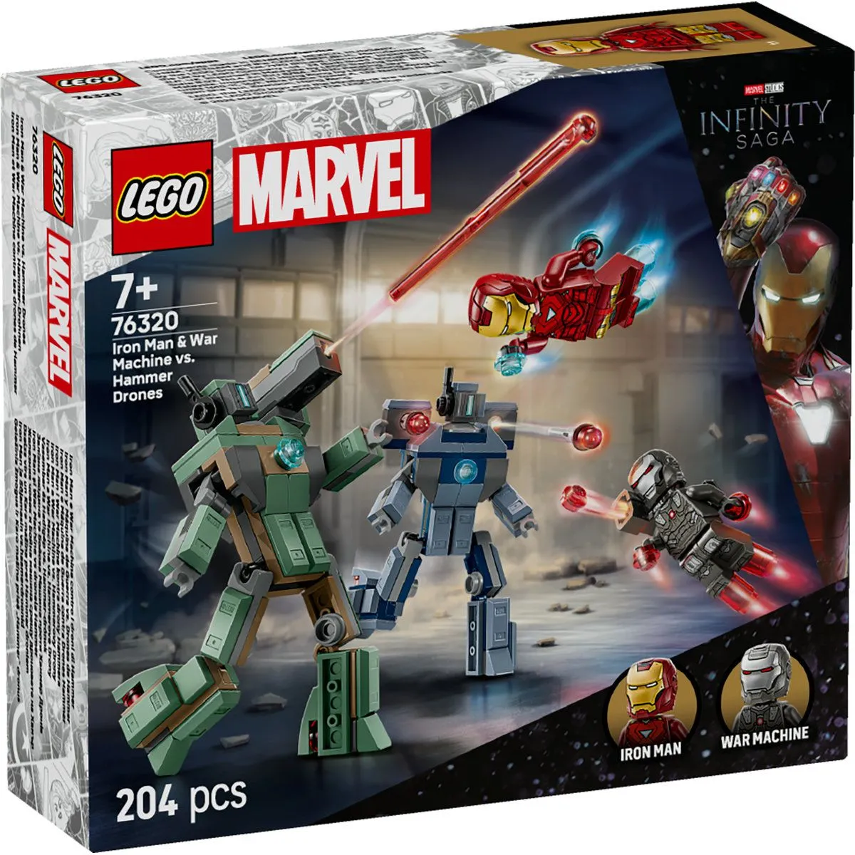 Lego - Lego Marvel Iron Man Si War Machine vs Dronele Hammer 76320