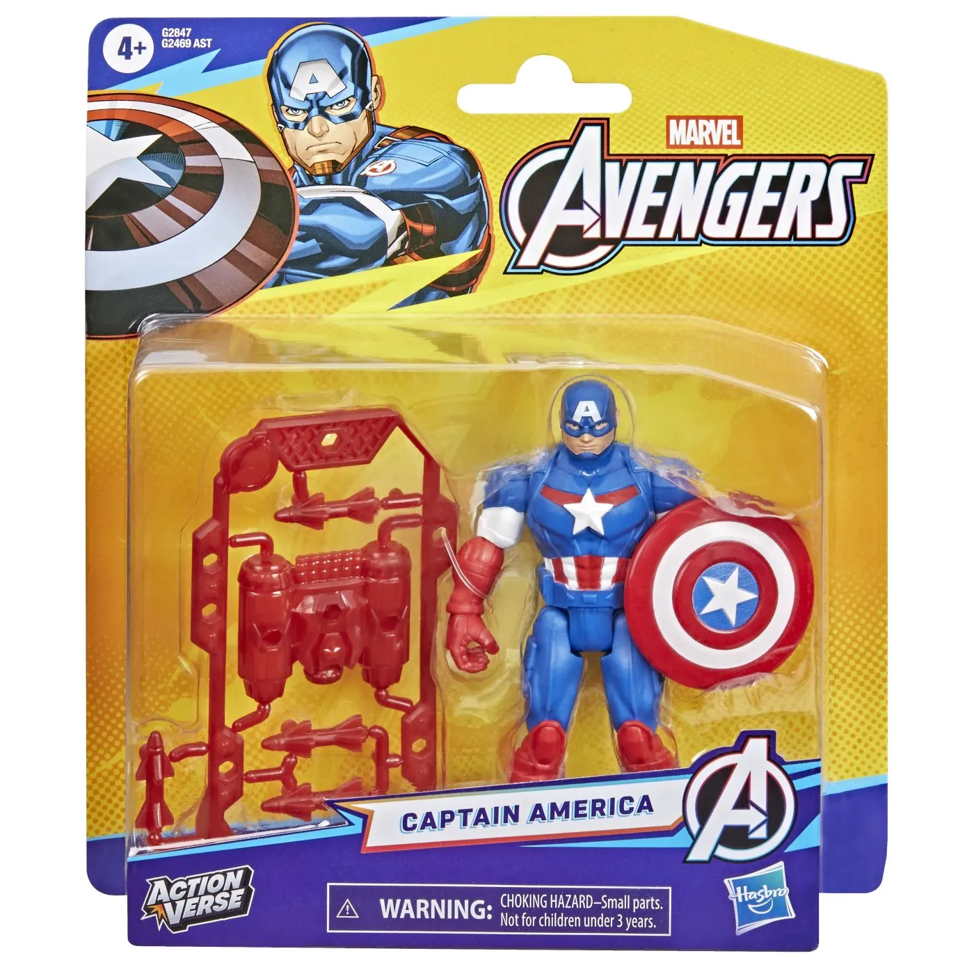Set Figurina Marvel Avengers Action Vers, Captain America Si Accesorii 11.4CM, 4+ [1]