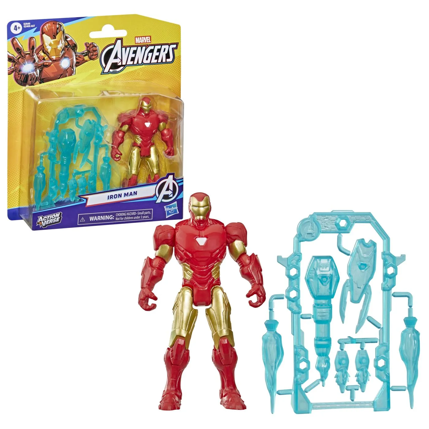 Figurine cu eroi si personaje - Set Figurina Marvel Avengers Action Vers, Iron Man Si Accesorii 11.4CM, 4+