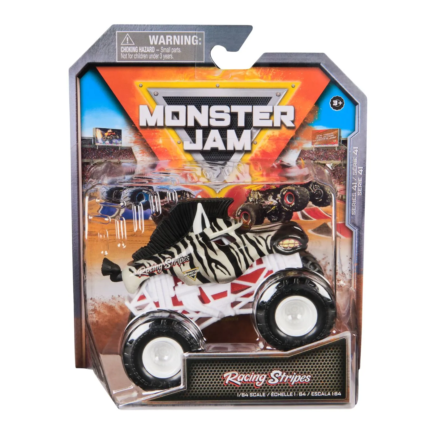 Masinute, Motociclete, Elicoptere, Avioane, Roboti - Monster Jam Masinuta Metalica Racing Stripes Scara 1 La 64
