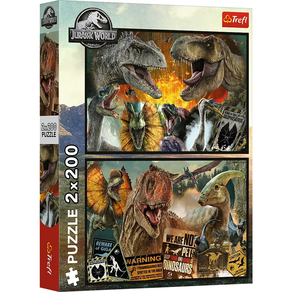 Puzzle- uri - Puzzle Trefl 2x200 Jurrasic World Lume Preistorica