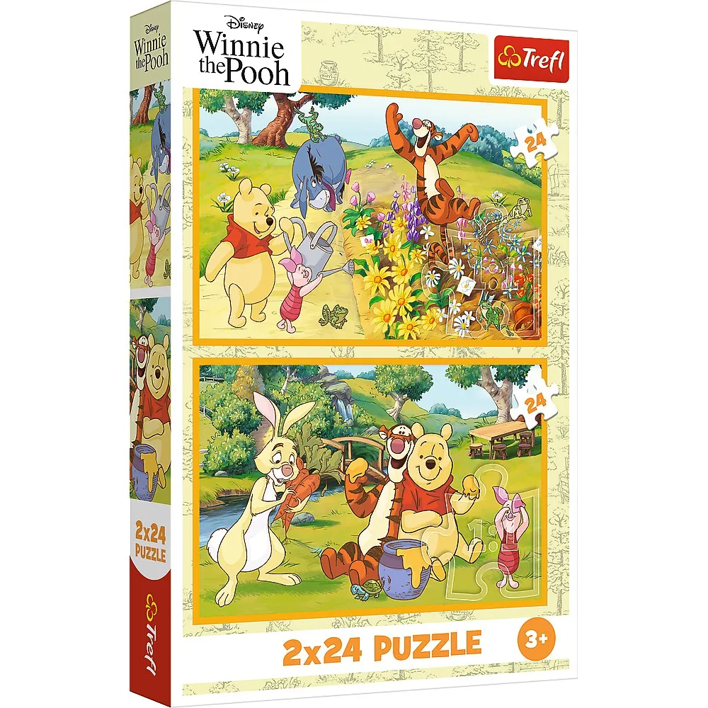 Puzzle-uri 3+ - Puzzle Trefl 2x24 Disney Winnie The Pooh Zi De Joaca Cu Winnie Si Prietenii