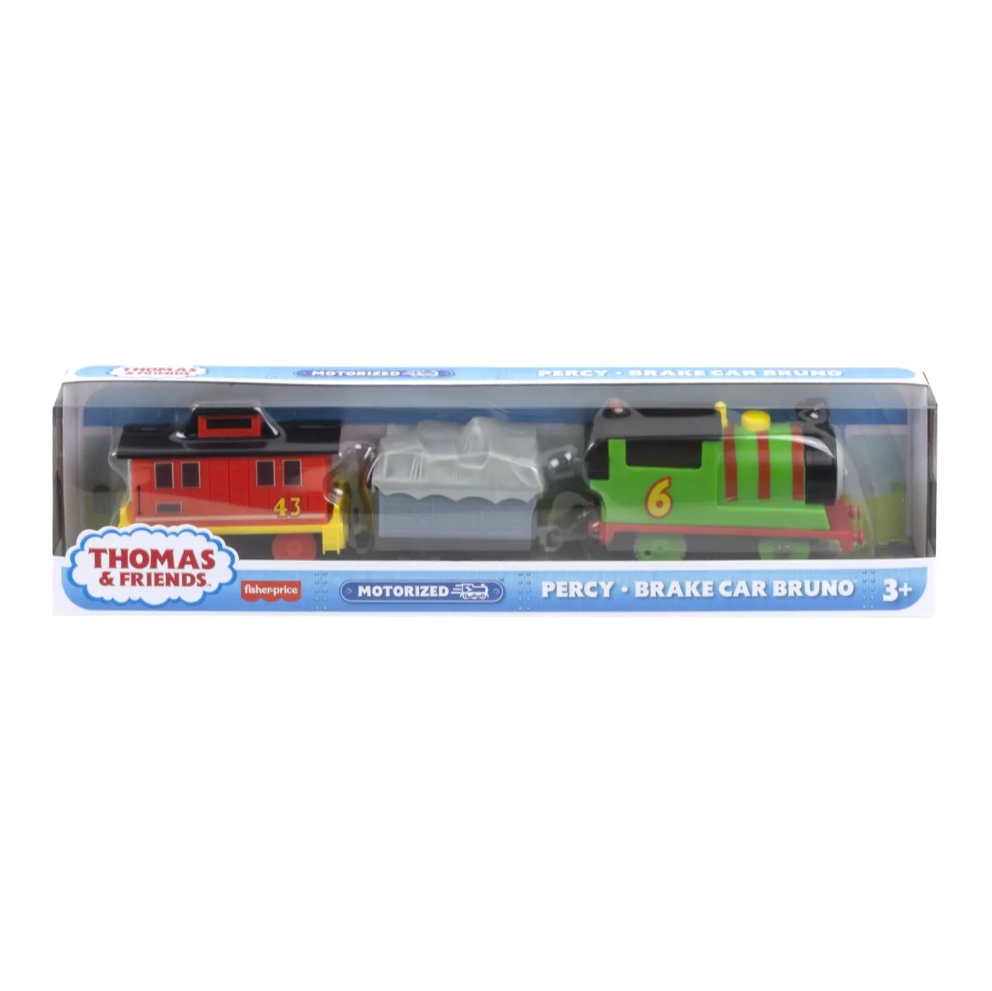 Thomas Locomotiva Motorizata Percy Branke Car Bruno Cu 2 Vagoane [1]
