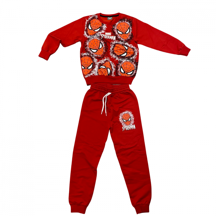Trening copii 2 piese – bluza si pantaloni rosii cu imprimeu Spiderman [1]