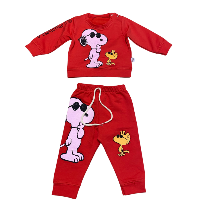 Set copii din două piese roșu cu imprimeu Snoopy & prietenii [1]