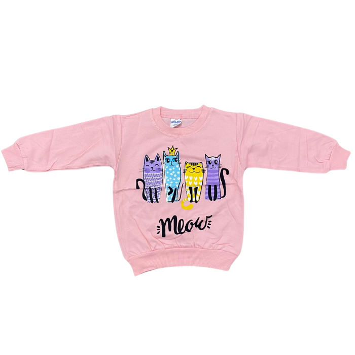 Bluziță roz pentru copii cu pisicuțe colorate „Meow” [1]
