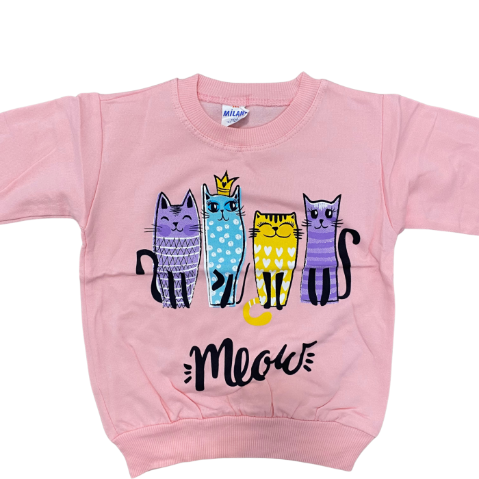 Bluziță roz pentru copii cu pisicuțe colorate „Meow” [2]