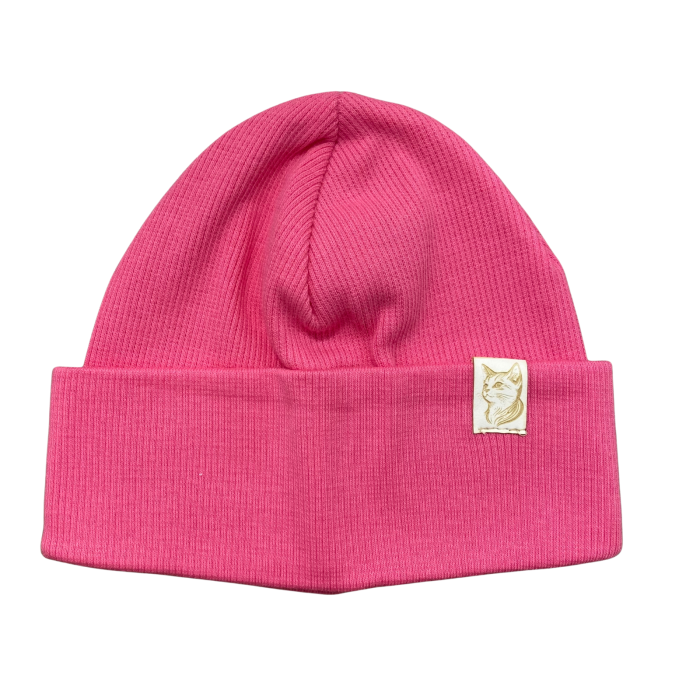 Căciuliță pentru bebeluși din bumbac, cu etichetă pisicuță [1]