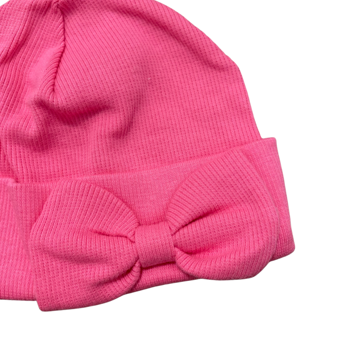 Căciuliță pentru bebeluși din bumbac, cu fundiță decorativă [3]