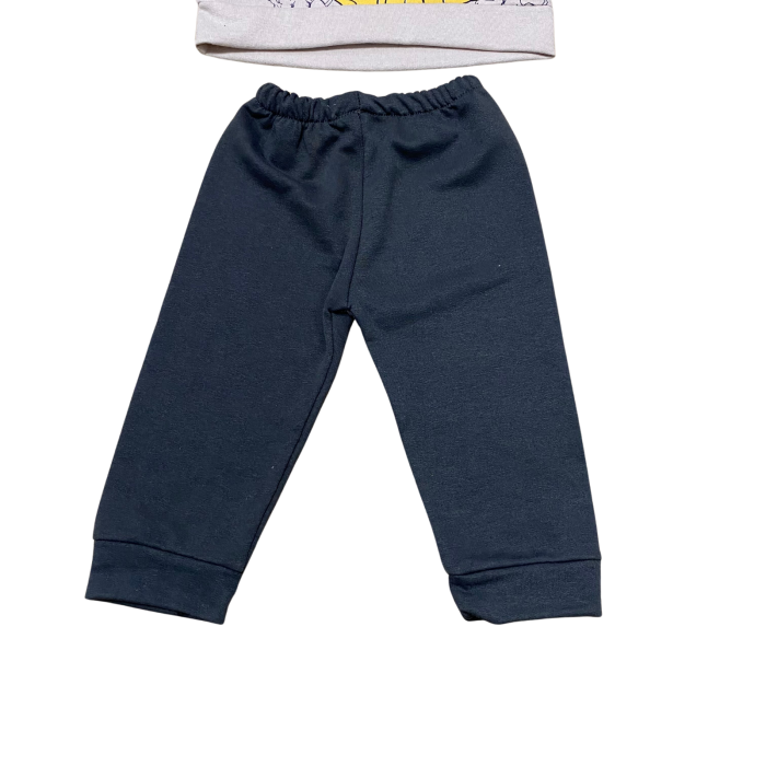 Compleu bebe din bumbac, bluză și pantaloni colorați, imprimeu leu "Fierce Soul" [3]