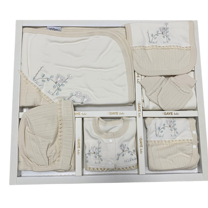 Set nou-născut Gaye Bebe cu broderie florală fină – 10 piese [1]