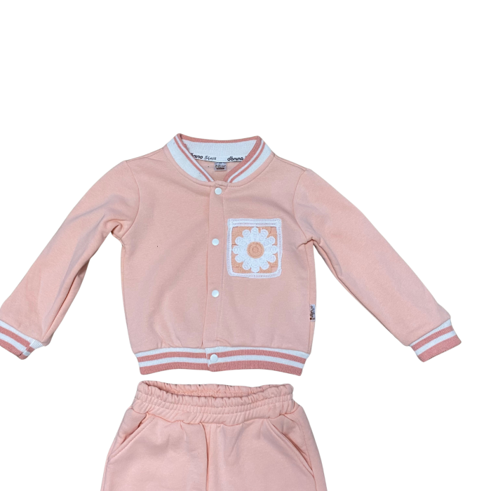Set trening din două piese cu jachetă tip bomber și imprimeu floare [2]
