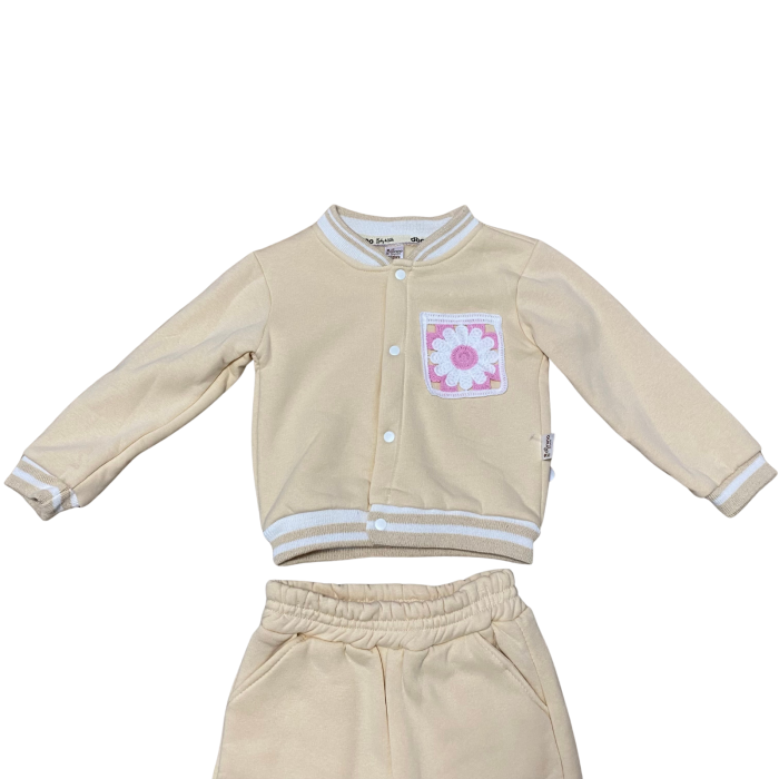 Set trening din două piese cu jachetă tip bomber și imprimeu floare [2]