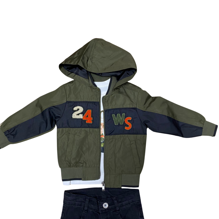 Set cu jachetă cu glugă și pantaloni tip cargo [2]