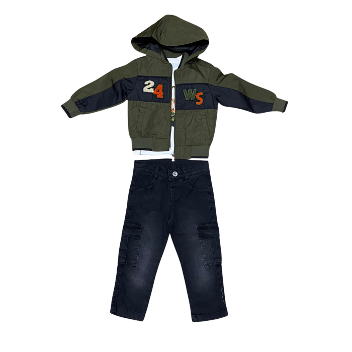 Set cu jachetă cu glugă și pantaloni tip cargo [1]