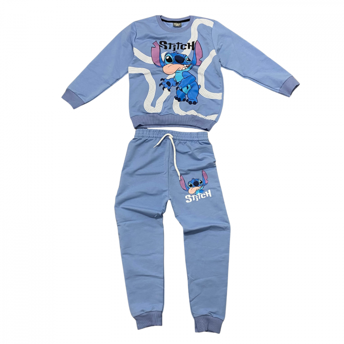 Trening copii 2 piese – bluza si pantaloni albastri cu imprimeu Stitch [1]
