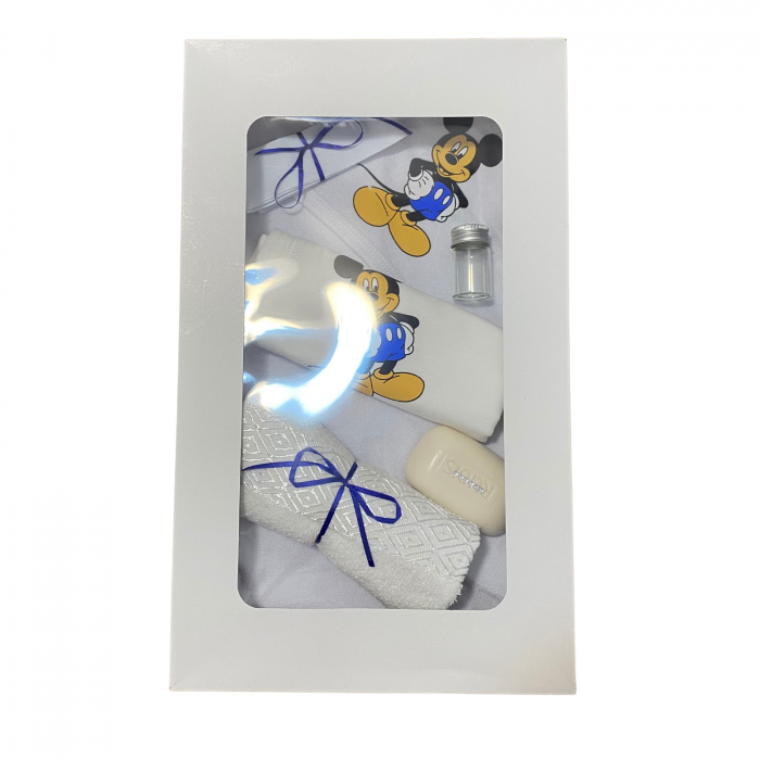 Trusou Botez Băiețel Mickey Mouse – set complet cu prosop, săpun și accesorii [1]
