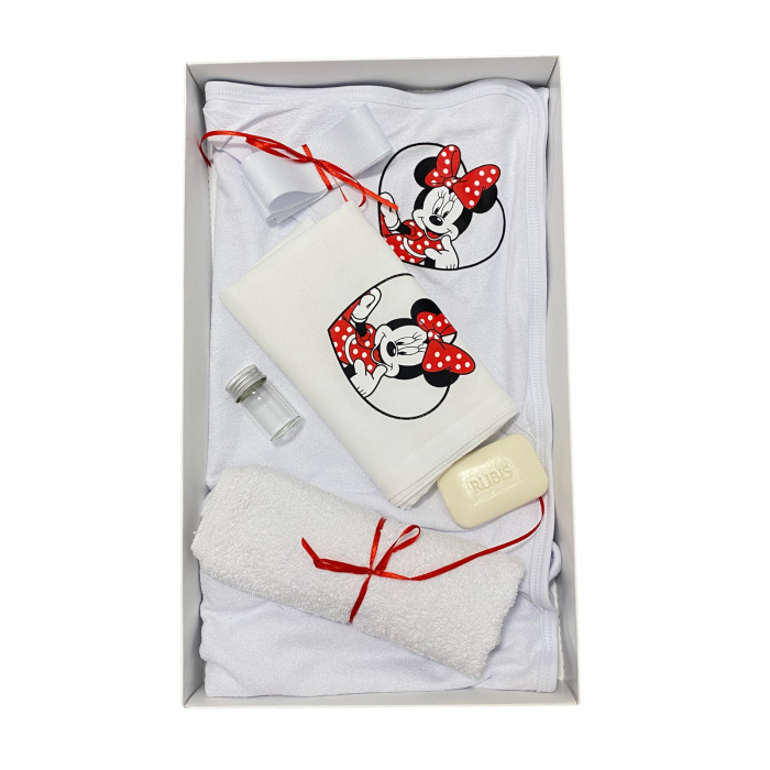 Trusou Botez Fetiță Minnie Mouse – Set Complet cu Prosop, Pânză și Accesorii [2]