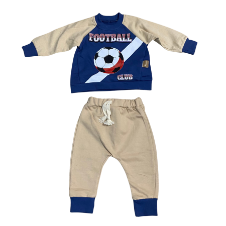 Seturi și compleuri - Set sport „Football Club” din bumbac – Bluziță + pantaloni confortabili