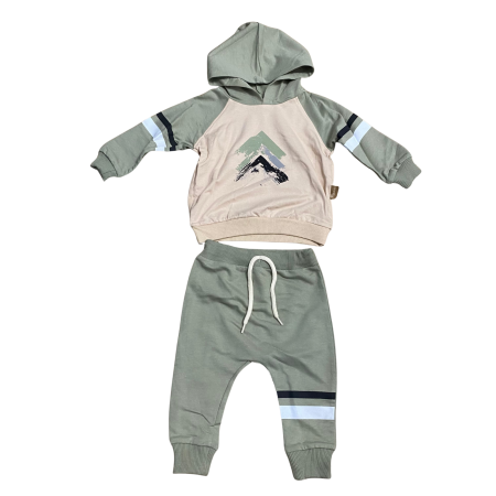 Articole de iarna - Trening cu glugă și dungi laterale pentru băieți, 2 piese