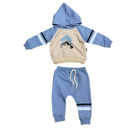 Articole de iarna - Trening cu glugă și dungi laterale pentru băieți, 2 piese