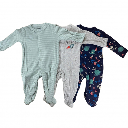 Bebeluși băieți - 3 PERECHI DE PIJAMA-SALOPETǍ