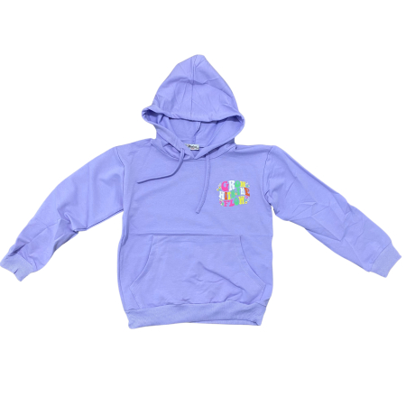 Fete - Hanorac mov cu glugă pentru copii – imprimeu „Grow with the Flow”