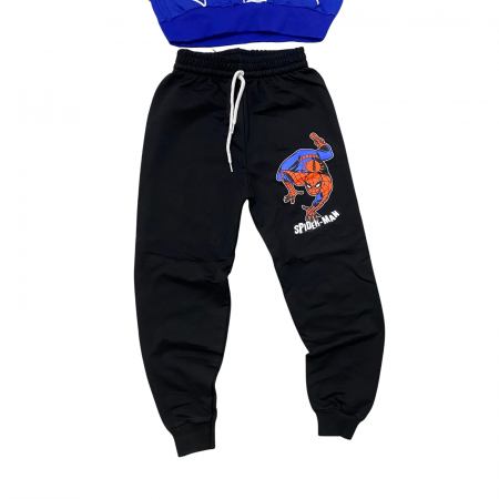 Trening copii 2 piese – bluza albastra si pantaloni negri cu imprimeu Spiderman [2]